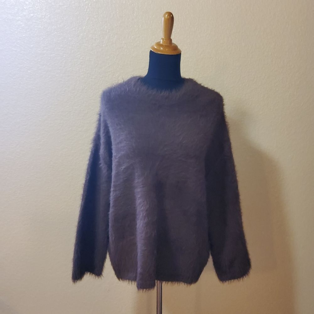 Free People Fuzzy Soft Oversized Harrison Bunny Sweater XS Brown NWOT